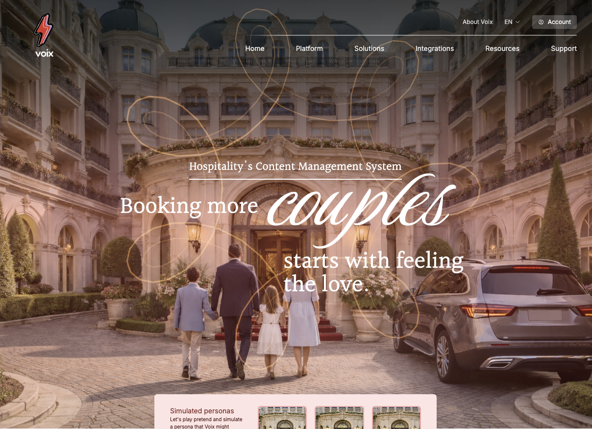 Event resort website